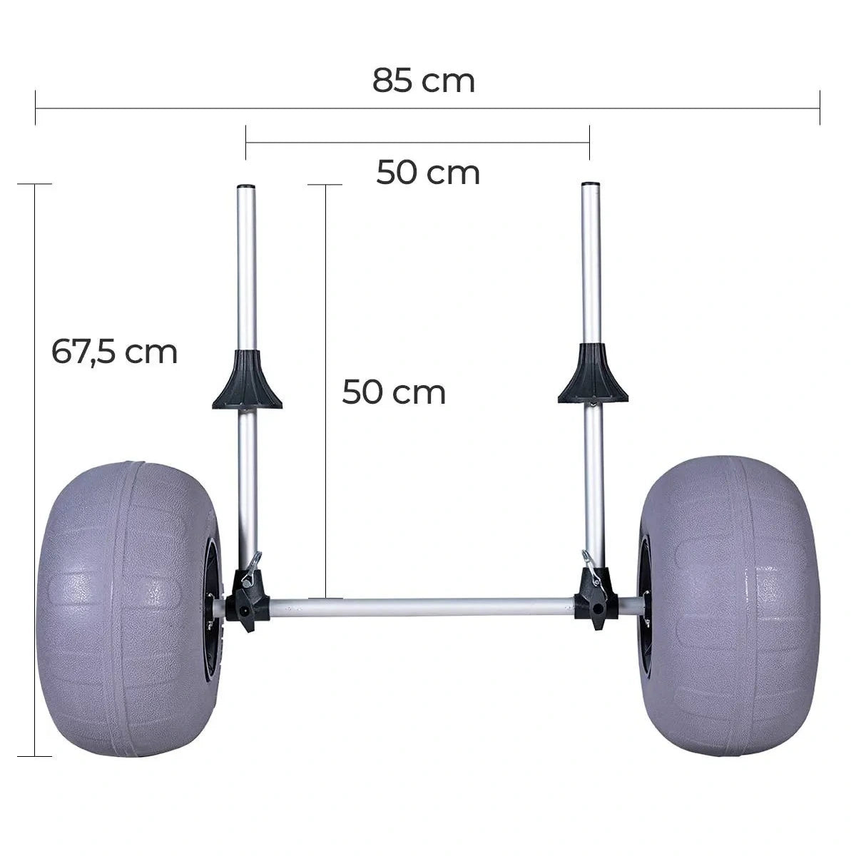 Carro Kayak autovaciable ruedas globo 12" CKA06