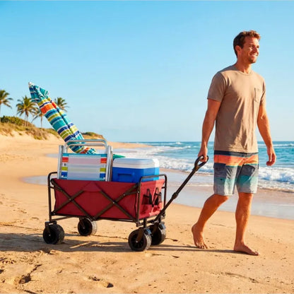 Carro plegable Playa y Camping (4 ruedas - 120 kg)