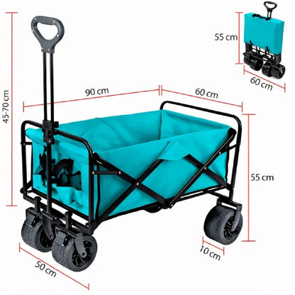 Carro plegable Playa y Camping (4 ruedas - 120 kg)