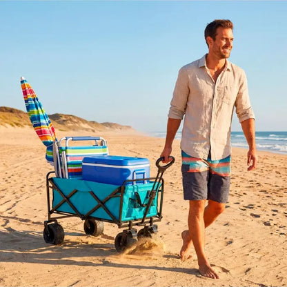 Carro plegable Playa y Camping (4 ruedas - 120 kg)