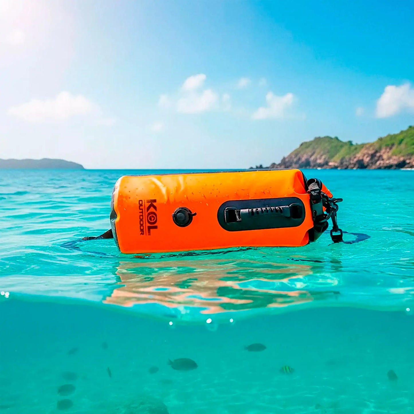 Bolsa estanca y boya 30L Kol Outdoor para snorkel