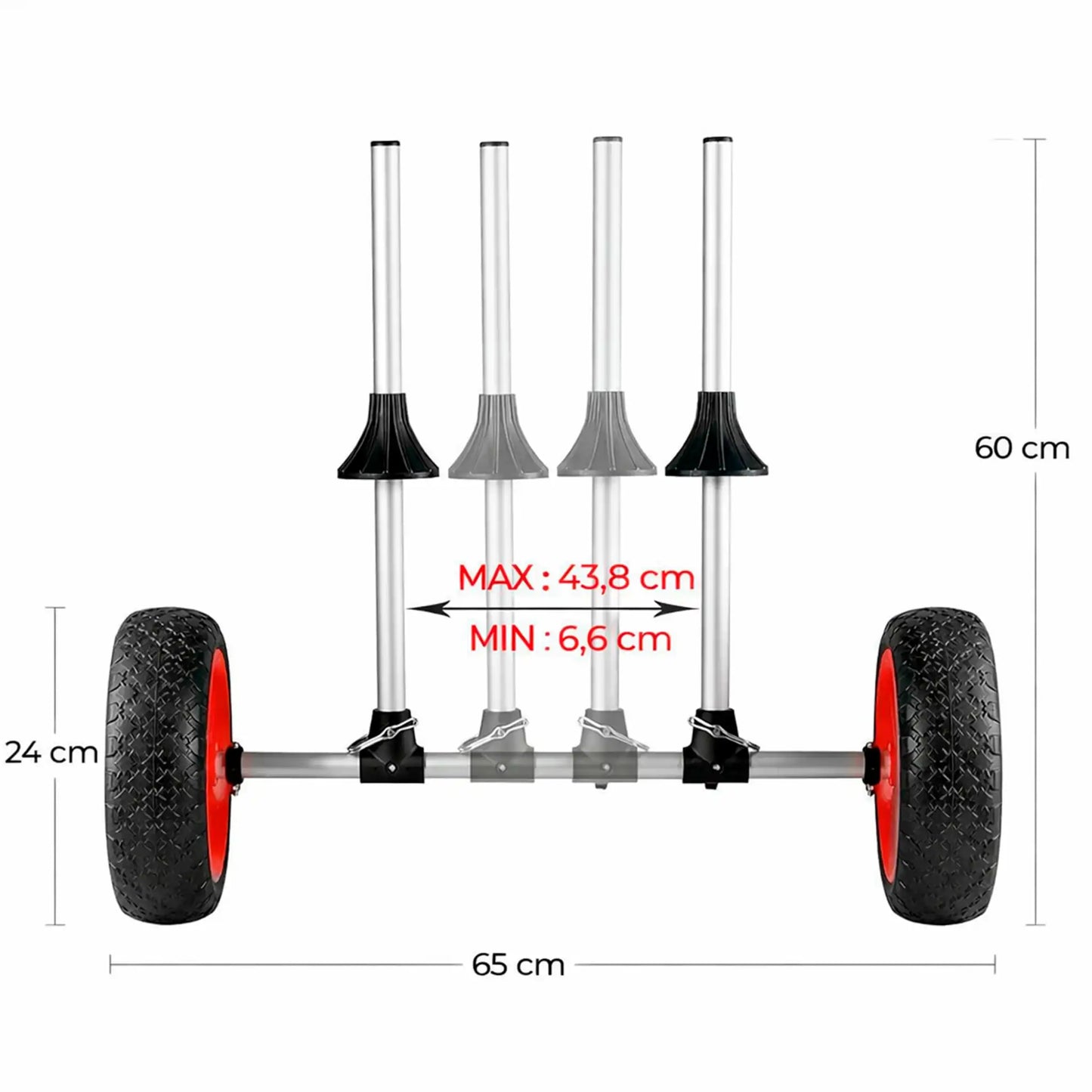 Carro de transporte para kayaks autovaciables Kol Outdoor CKA01