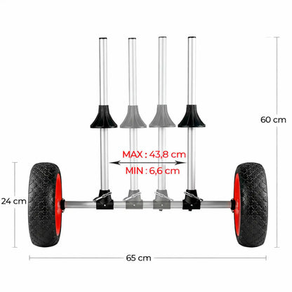 Carro de transporte para kayaks autovaciables Kol Outdoor CKA01