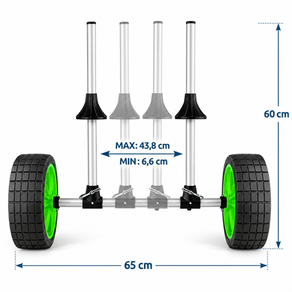 Carro kayak autovaciable ruedas anchas CKA08