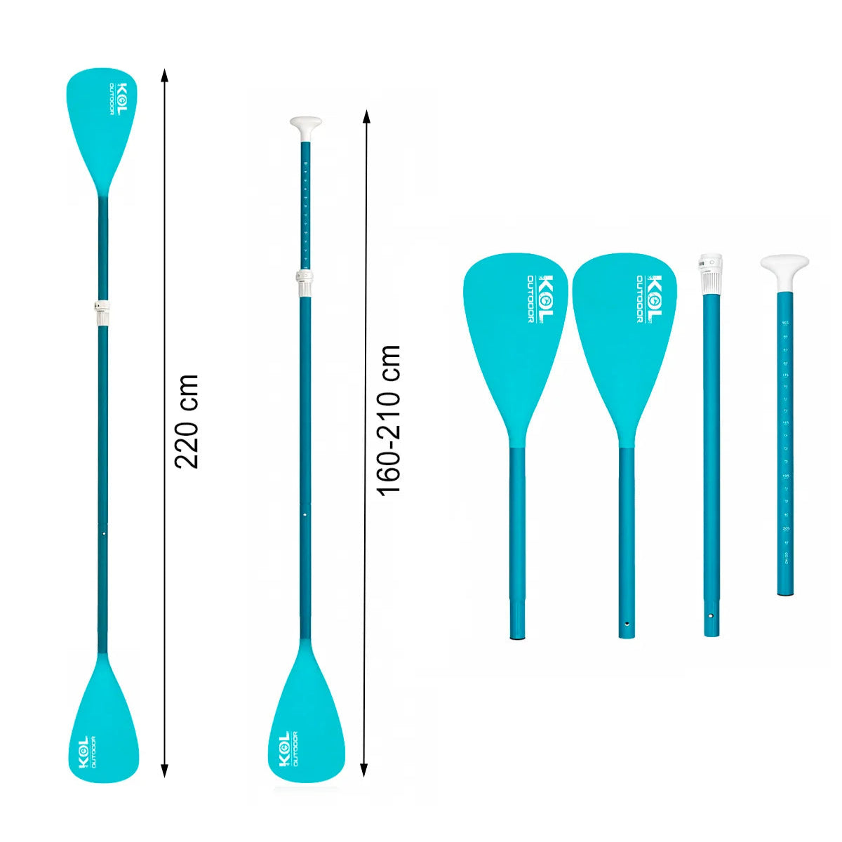 Pack 5 Palas Doble Uso Paddle Surf y Kayak