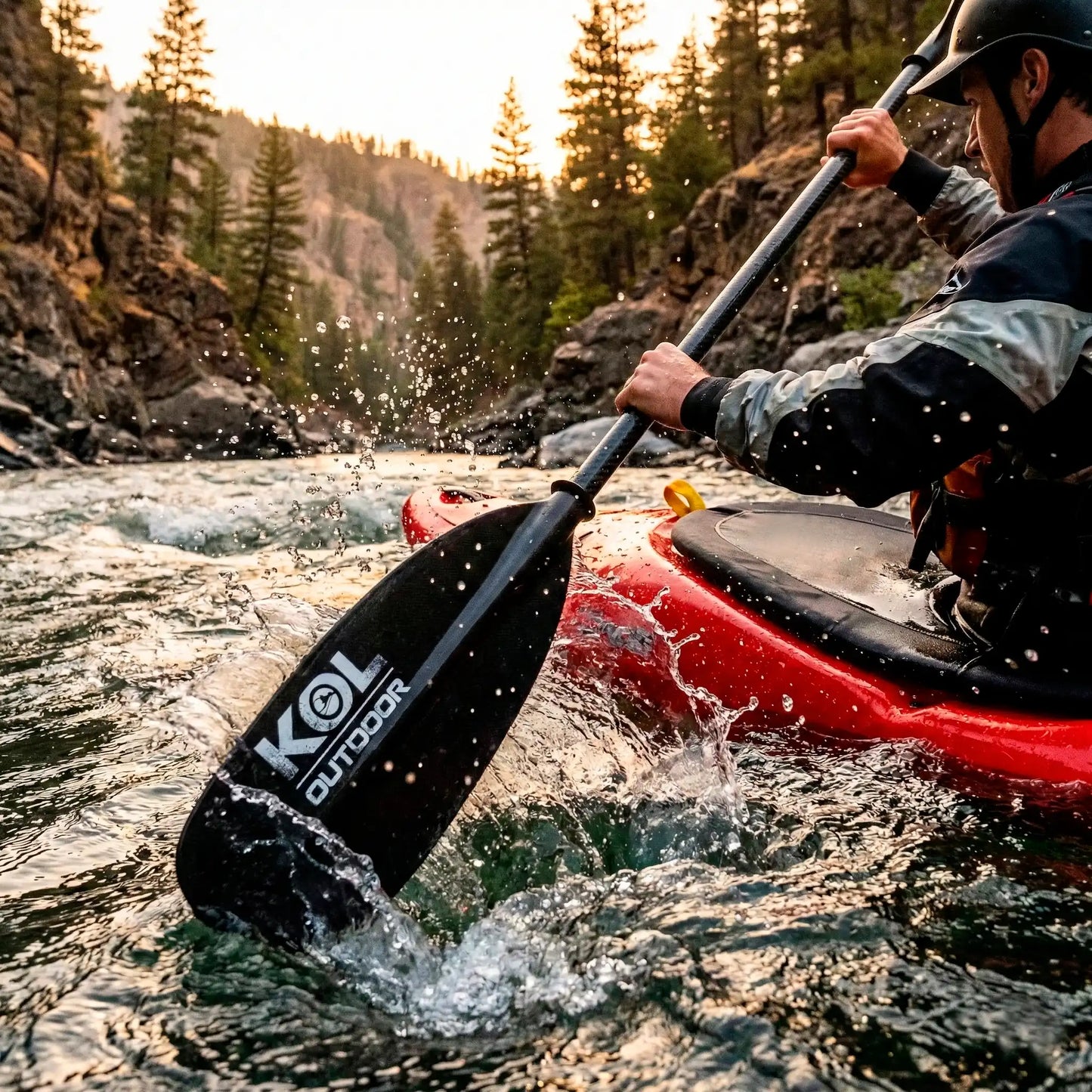 Remo Kayak Fibra de Carbono Kol Outdoor Telescopico 210-220 cm